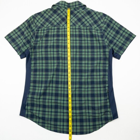 Club Ride Pearl Snap Shirt Men's Medium Green Plaid Outdoor Cycling Stretch - Picture 11 of 16